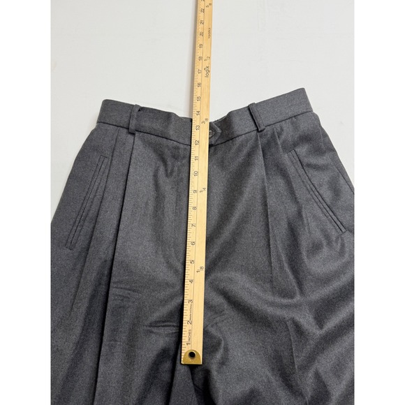 Carlisle Womens Charcoal Gray 100% Wool Wide Leg Pleated Trousers Pants Size 10 - Picture 8 of 9